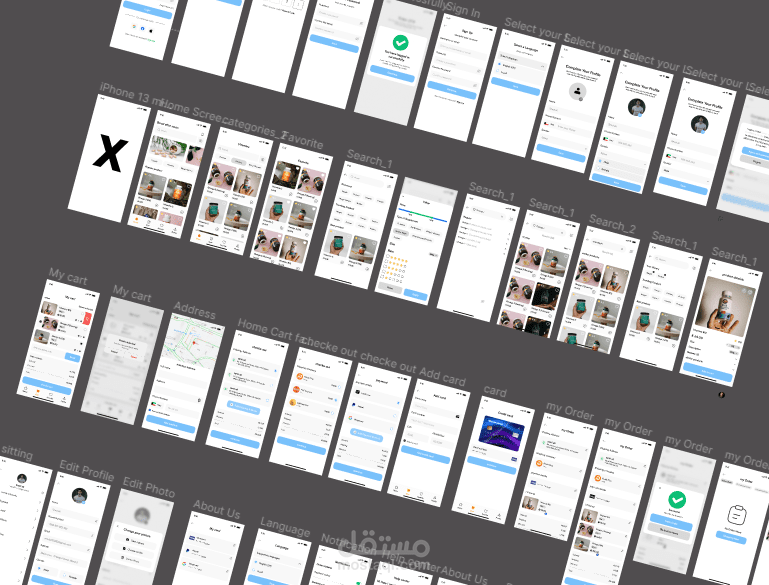 Comprehensive E-commerce Mobile App UX/UI Design