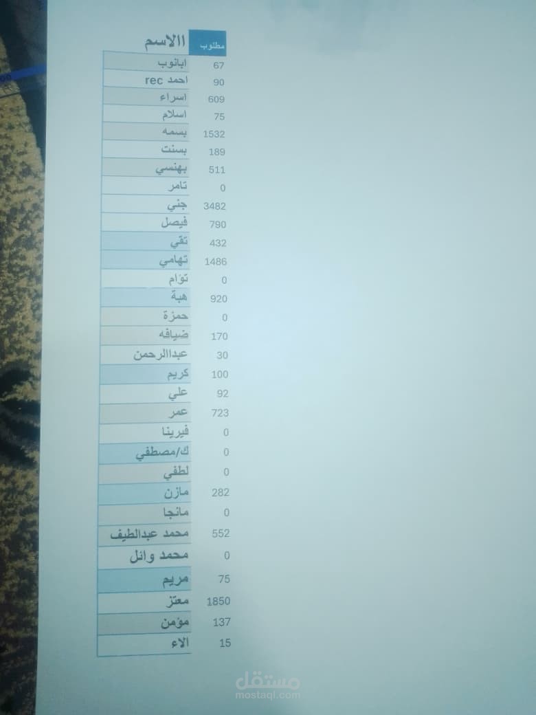 ادخال البينات علي الاكسل