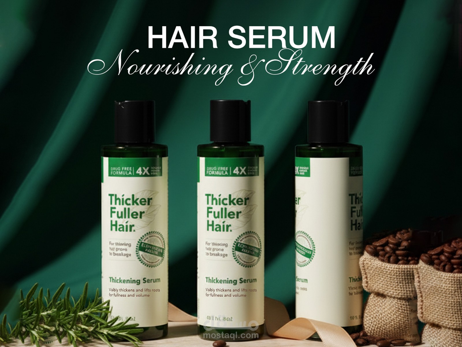 تصميم محتوى وبوستات ترويجية لمنتج Thicker Fuller Hair