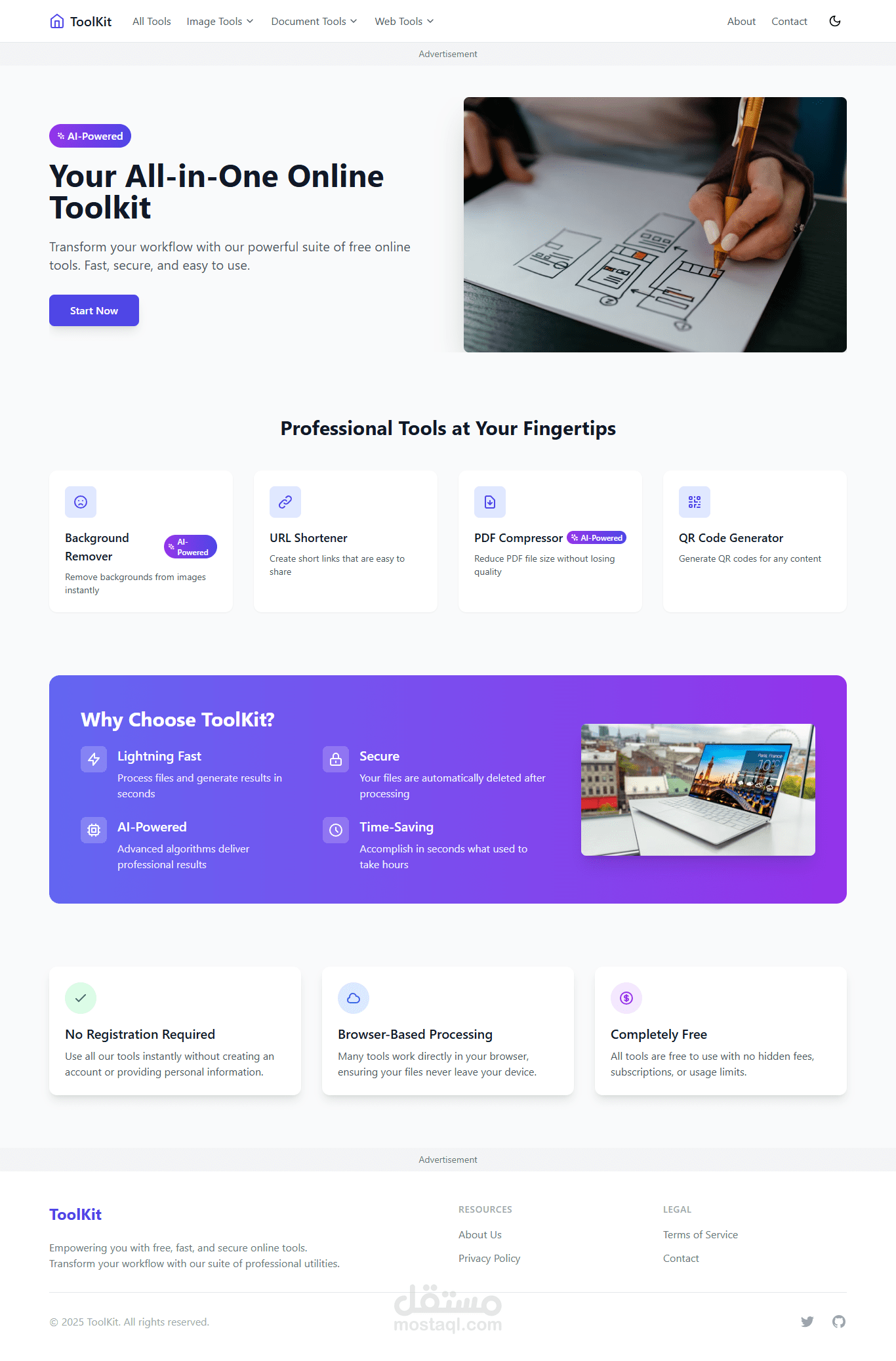 Toolkit: منصة أدوات ويب متعددة الخدمات