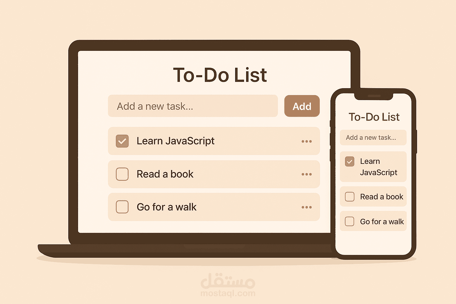 تطوير تطبيق قائمة مهام (To-Do List) باستخدام HTML وCSS وJavaScript