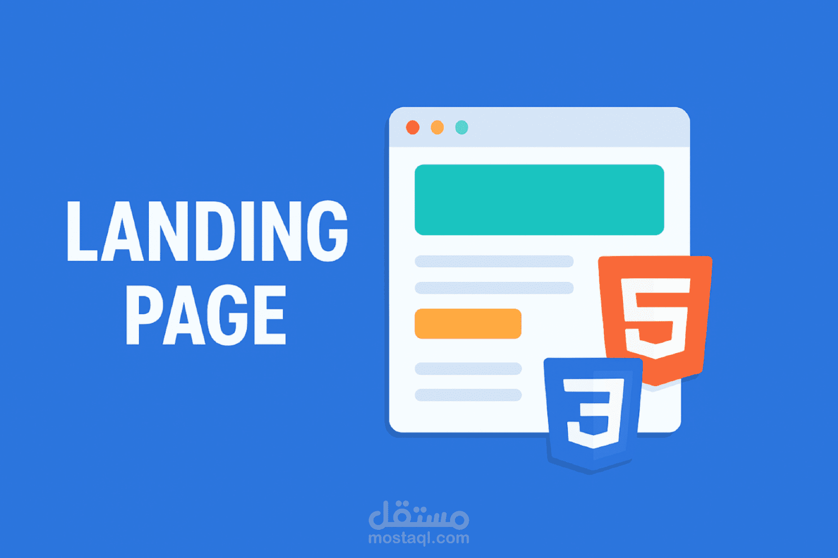 تصميم صفحة هبوط احترافية بـ HTML و CSS لعرض خدمتك أو مشروعك