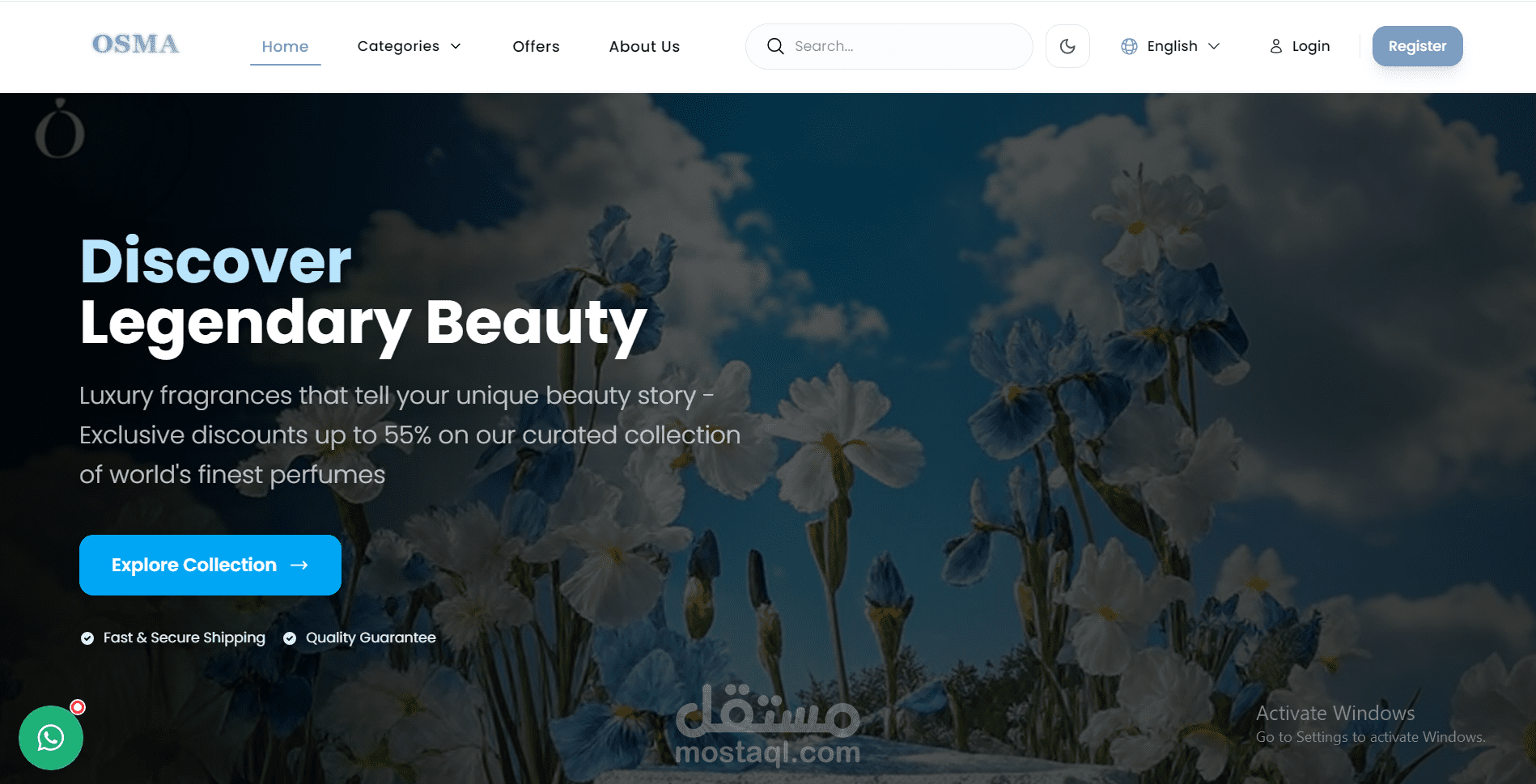 متجر الكتروني لبراند العطور Osma في الخليج