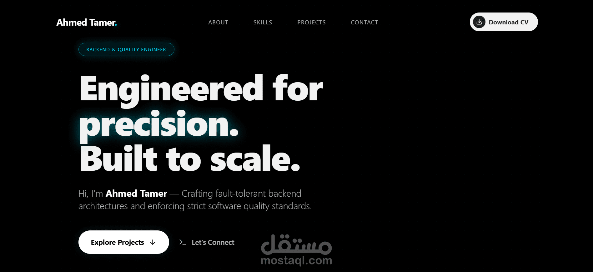 تصميم وبرمجة موقع معرض أعمال (Portfolio) متجاوب واحترافي