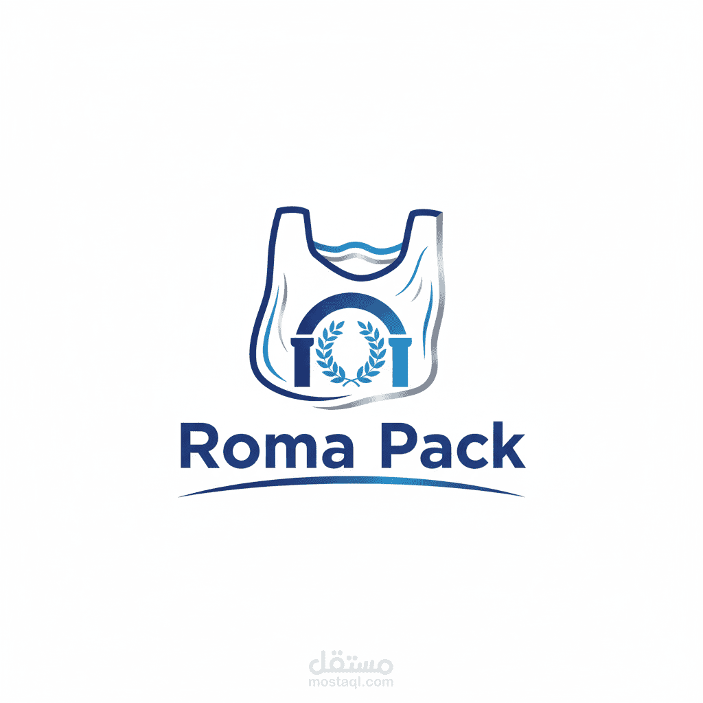 شعار احترافي لشركة Roma Pack لتعبئة وتغليف المنتجات