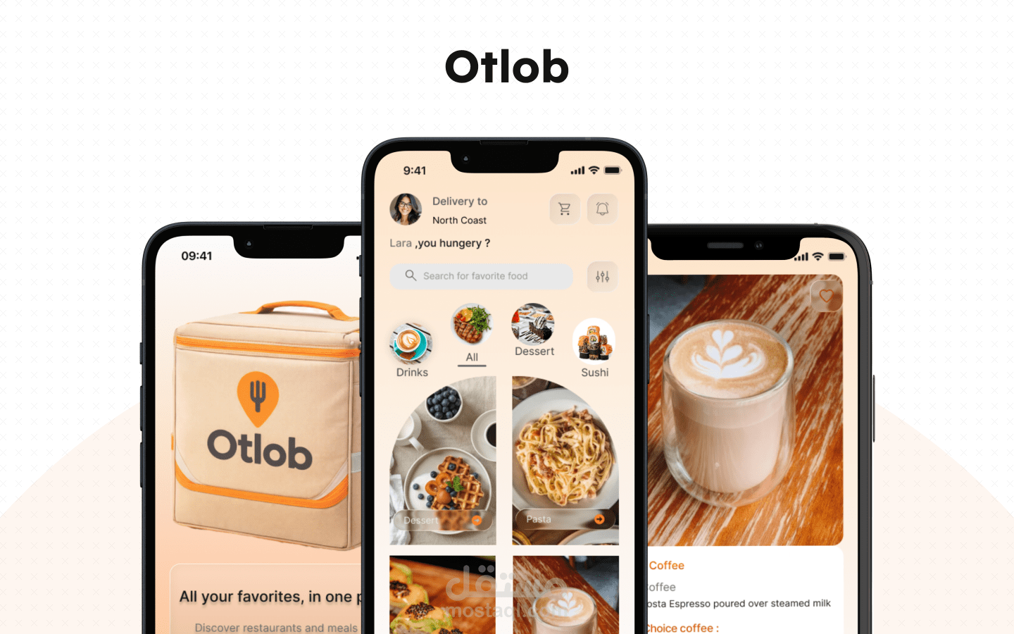 تطبيق موبايل لطلب الاكل من المطاعم باستخدام figma