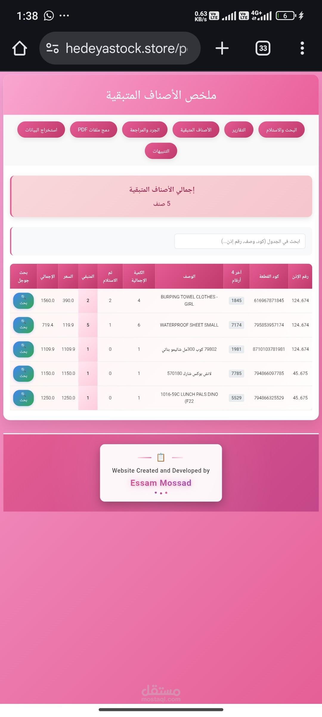 Retail Goods Receiving System