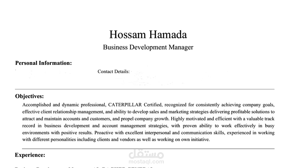 تصميم سيرة ذاتية احترافية CV متوافق مع نظام ATS