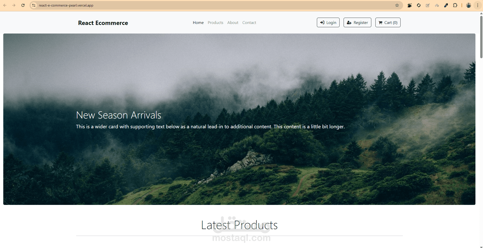 React Ecommerce | موقع تجارة إلكترونية لعرض المنتجات وإدارة المبيعات