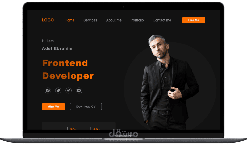 تصميم موقع شخصي احترافي( Portfolio) لعرض الخدمات والمهارات