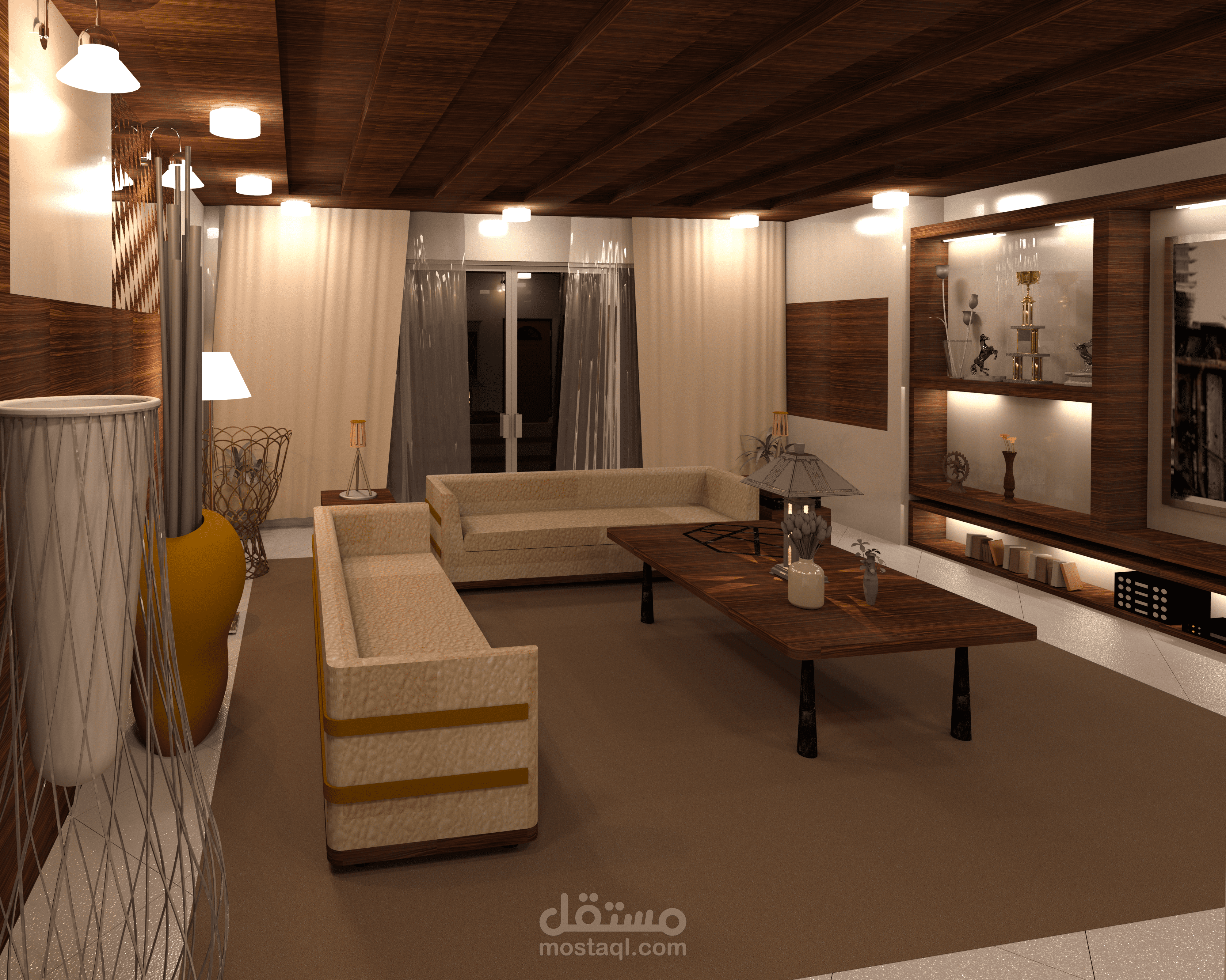 تصميم داخلي لصالون مودرن كلاسيك