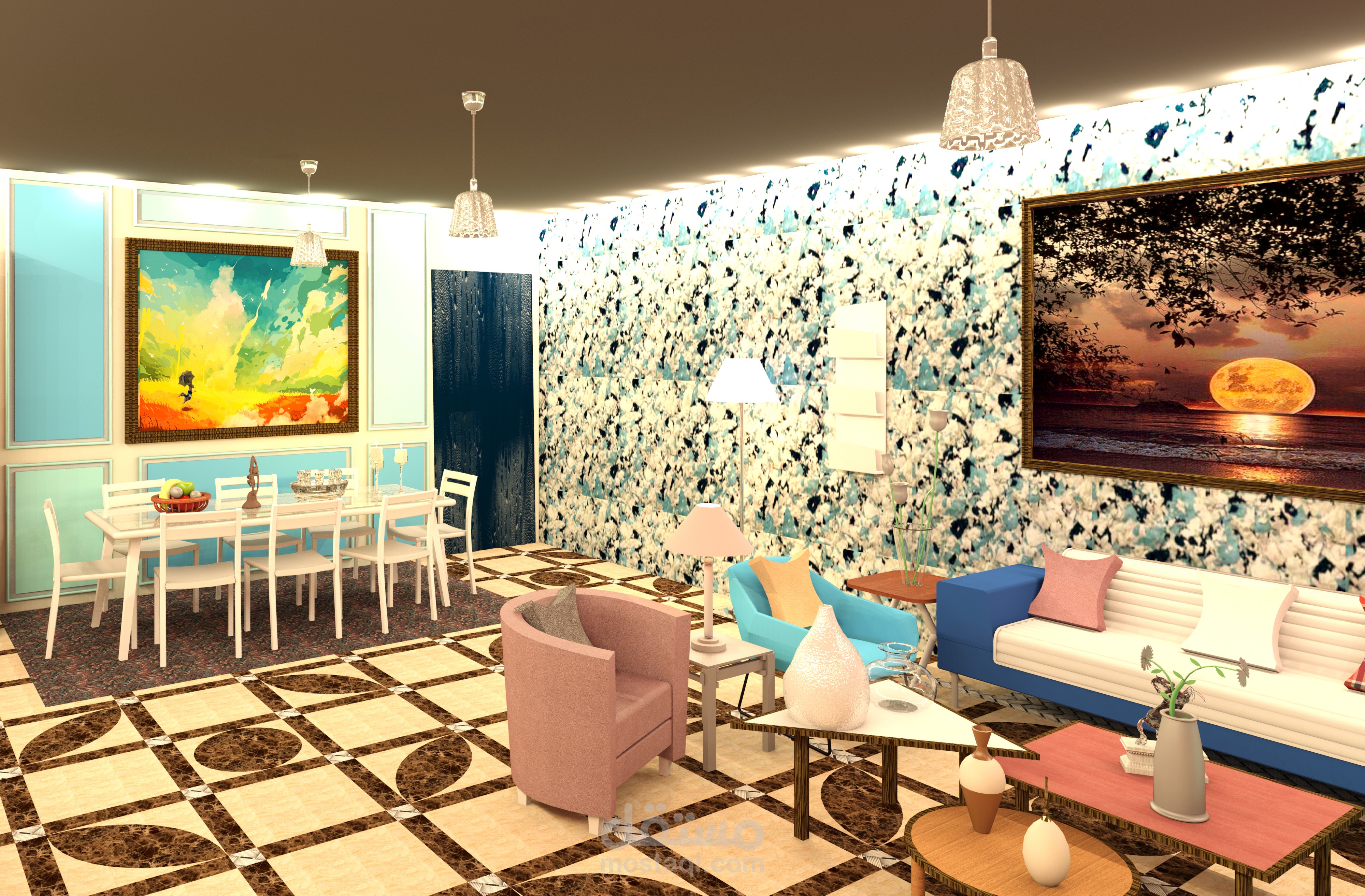 تصميم داخلي لصالون