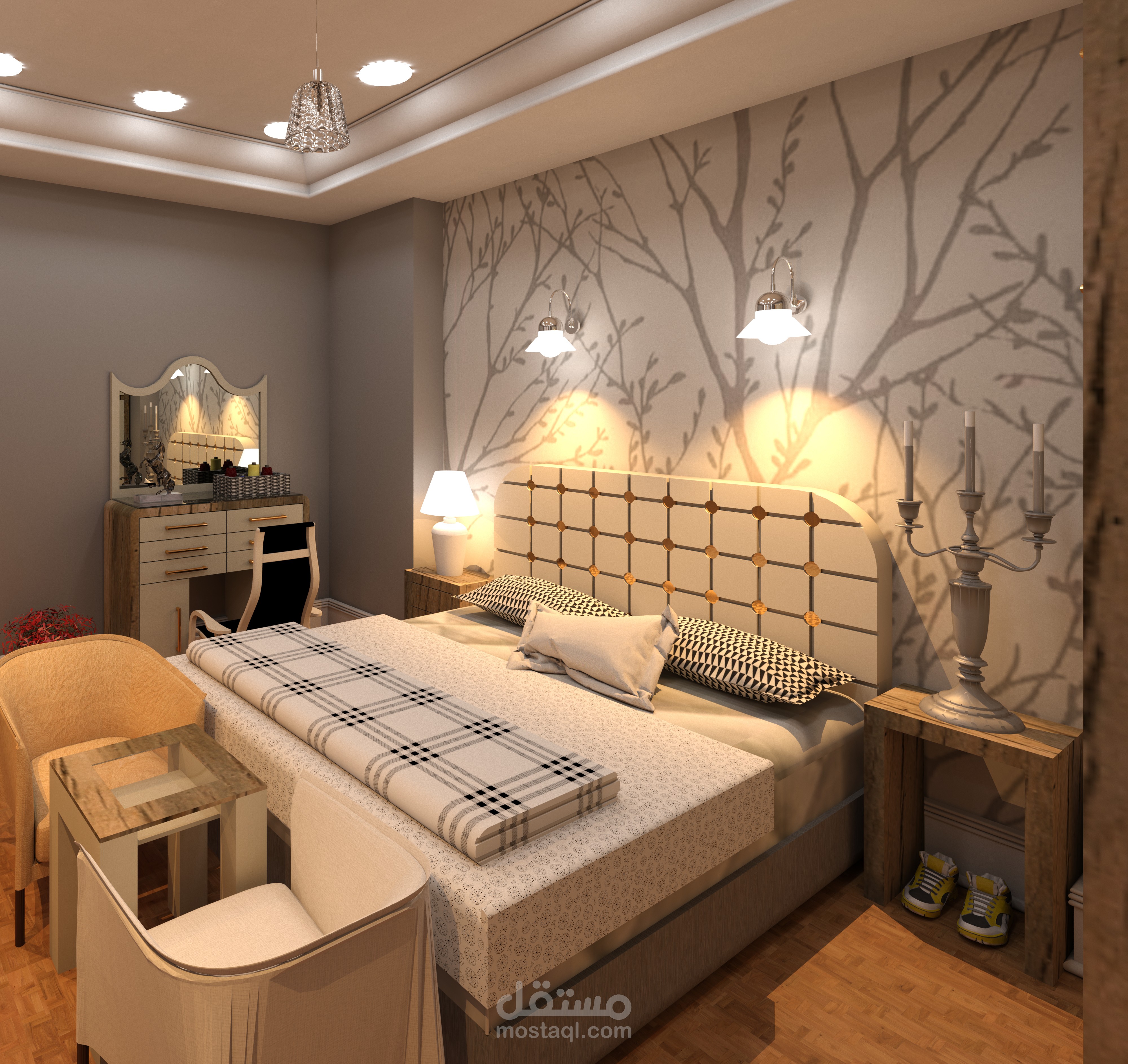 تصميم داخلي لغرفة نوم