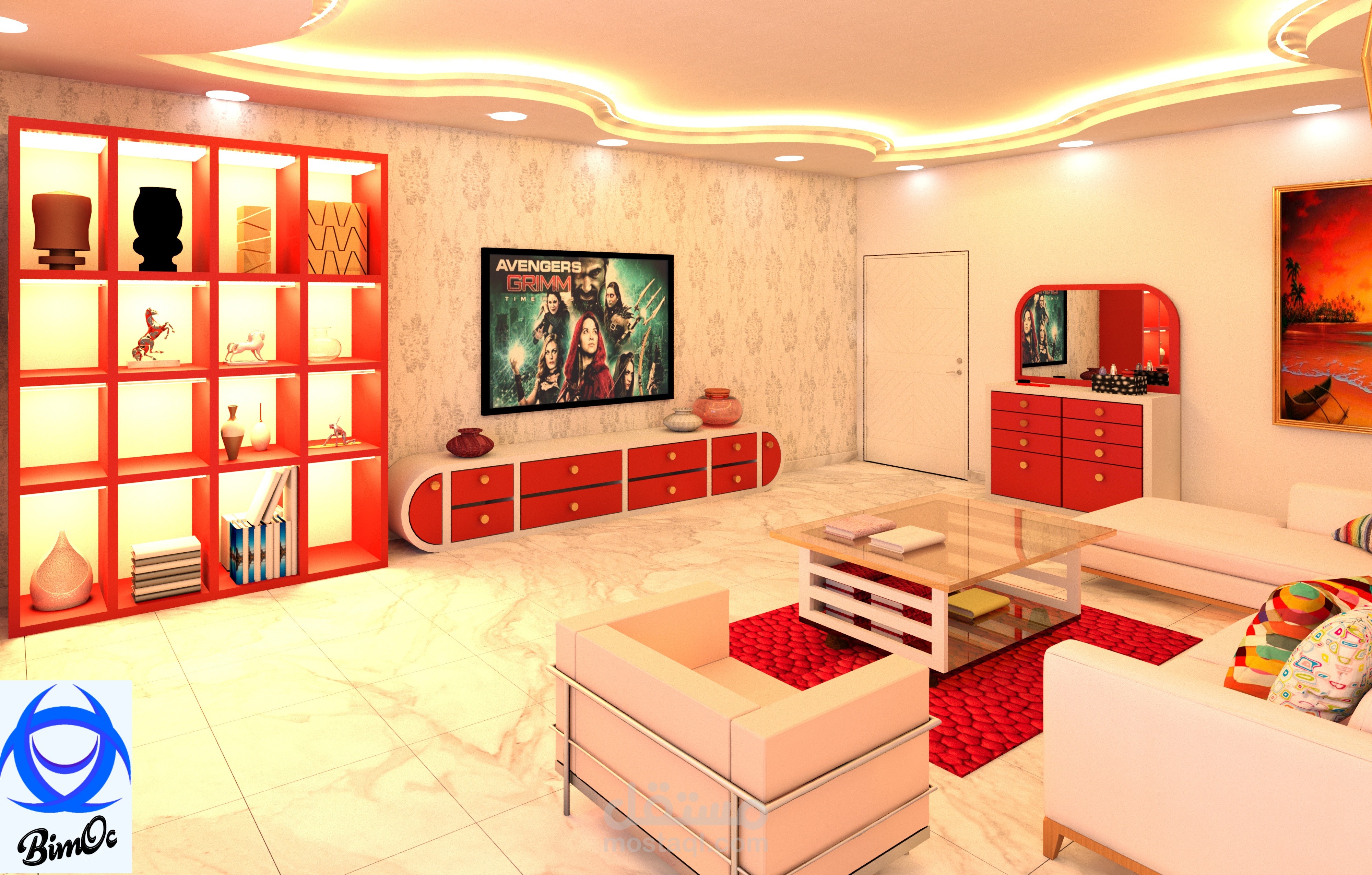 تصميم داخلي لصالون