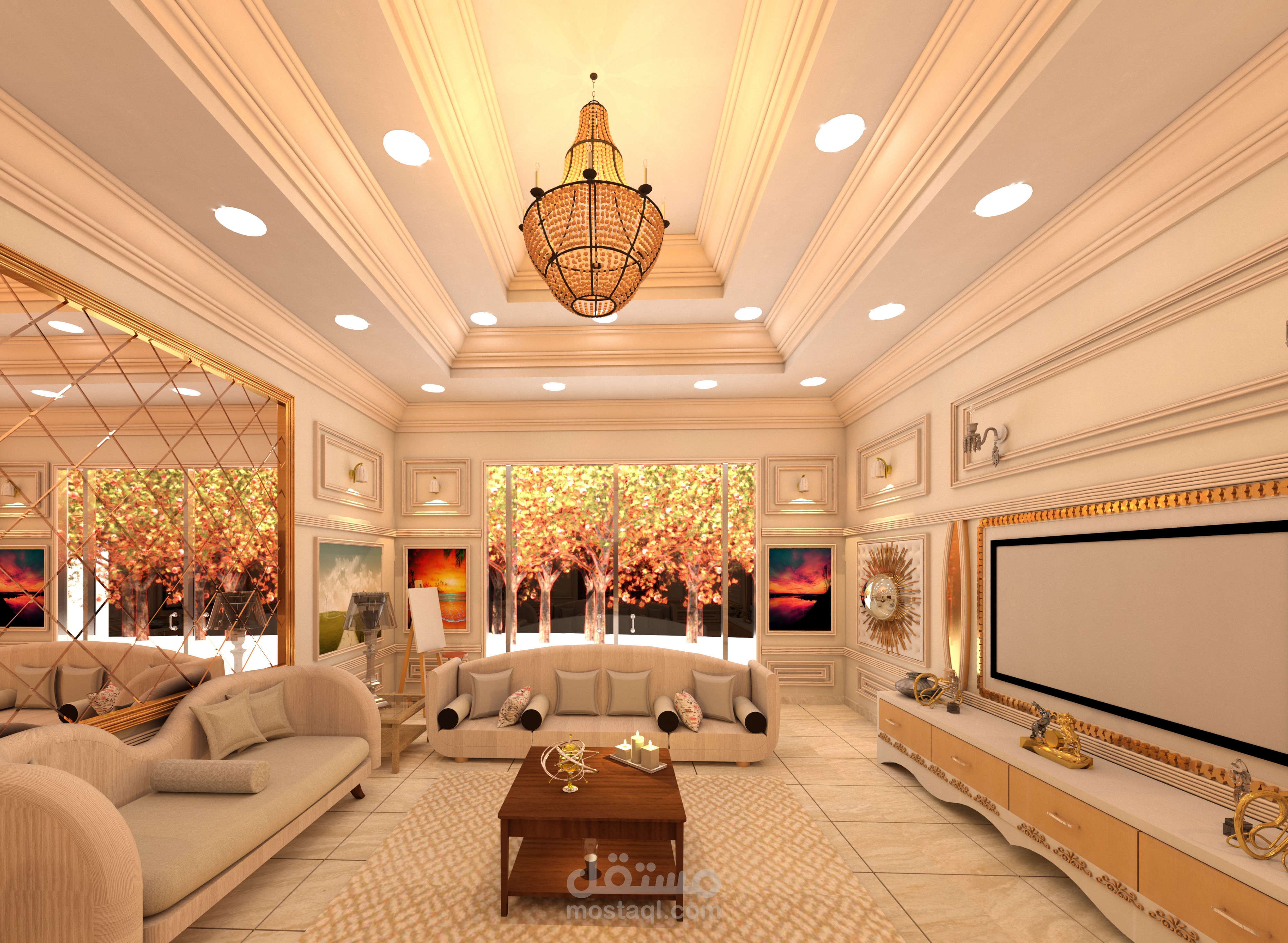 غرفة معيشة كلاسيك