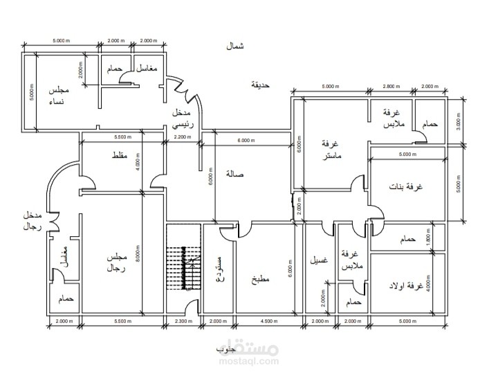 تصميم مخطط دور ارضي فيلا