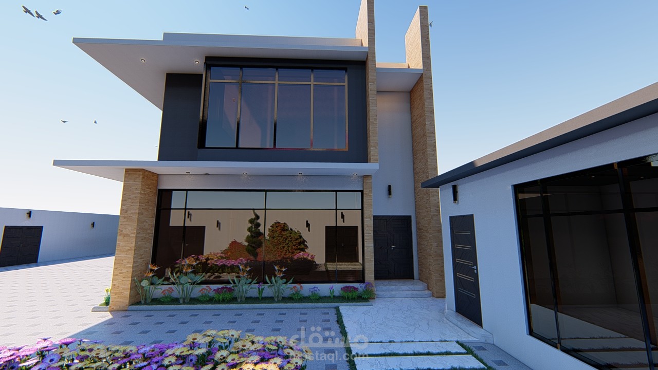 تصميم فيلا لأحد العملاء الكرام بالطراز المودرن