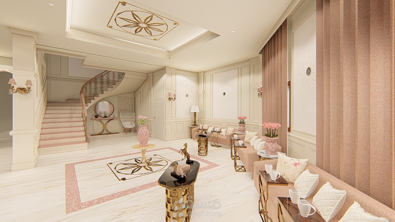 تصميم داخلي لفيلا  بالسعودية