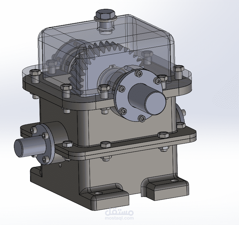 Worm Gearbox Design & Full Mechanical Assembly