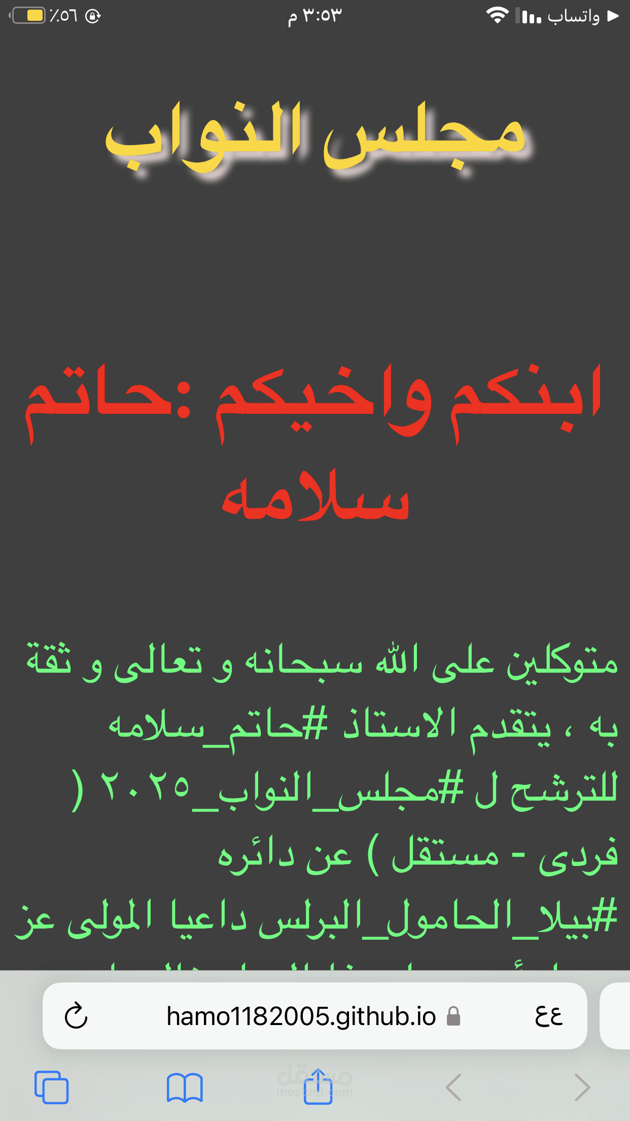 موقع مصغر لترشيح مجلس النواب