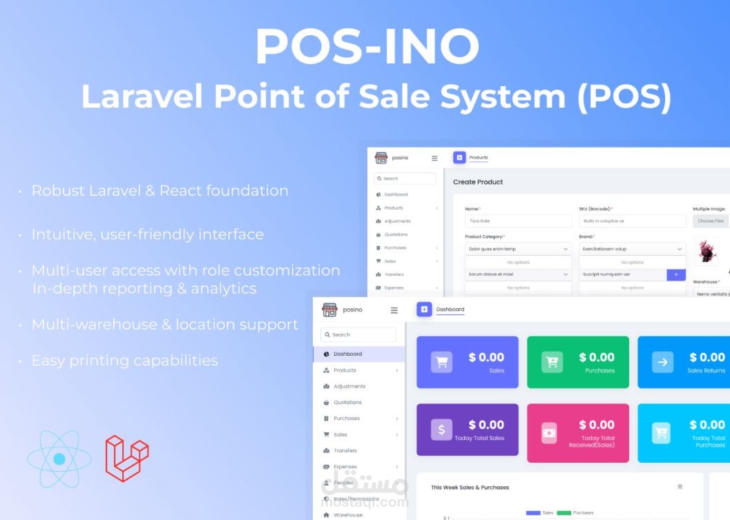 POS-INO Laravel Point of sell system ( POS )