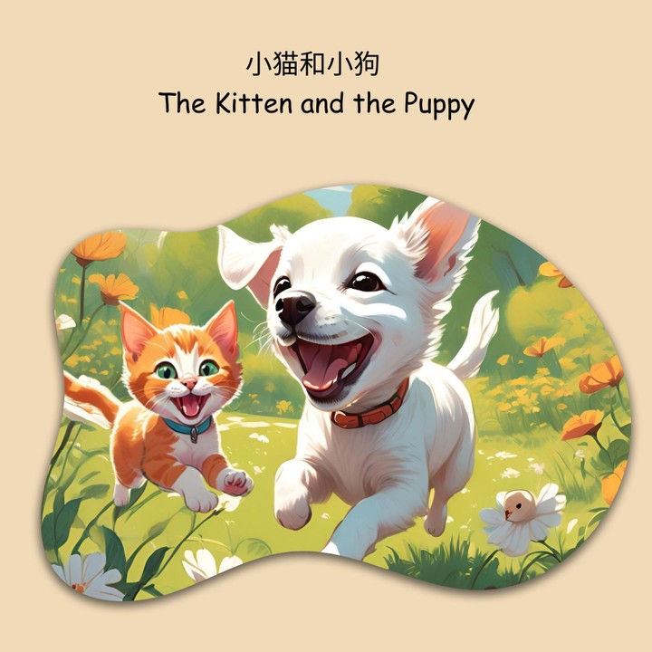 كتاب الأطفال المصوّر "القطة والكلب الصغير"