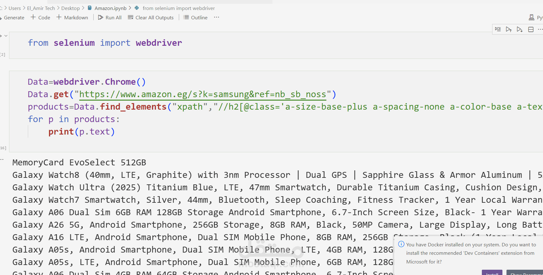 web scraping