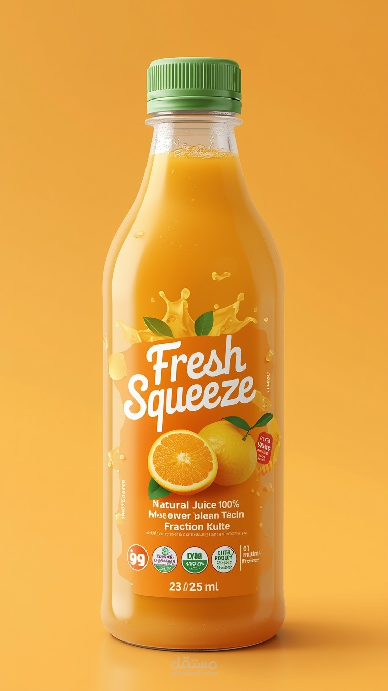تصميم عبوة عصرية لعصير طبيعي "Fresh Squeeze" – احترافية وتميّز بصري عالي