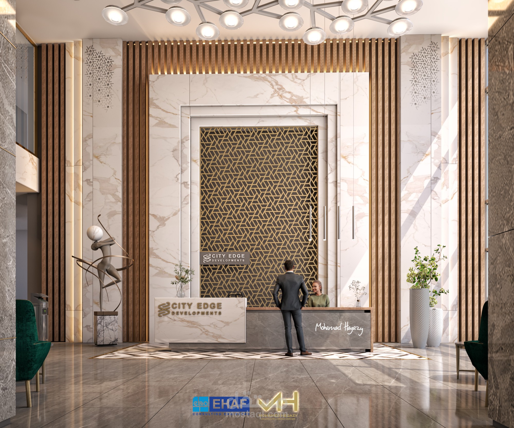 الفراغات الداخلية لأحد ابراج مثلث ماسبيرو