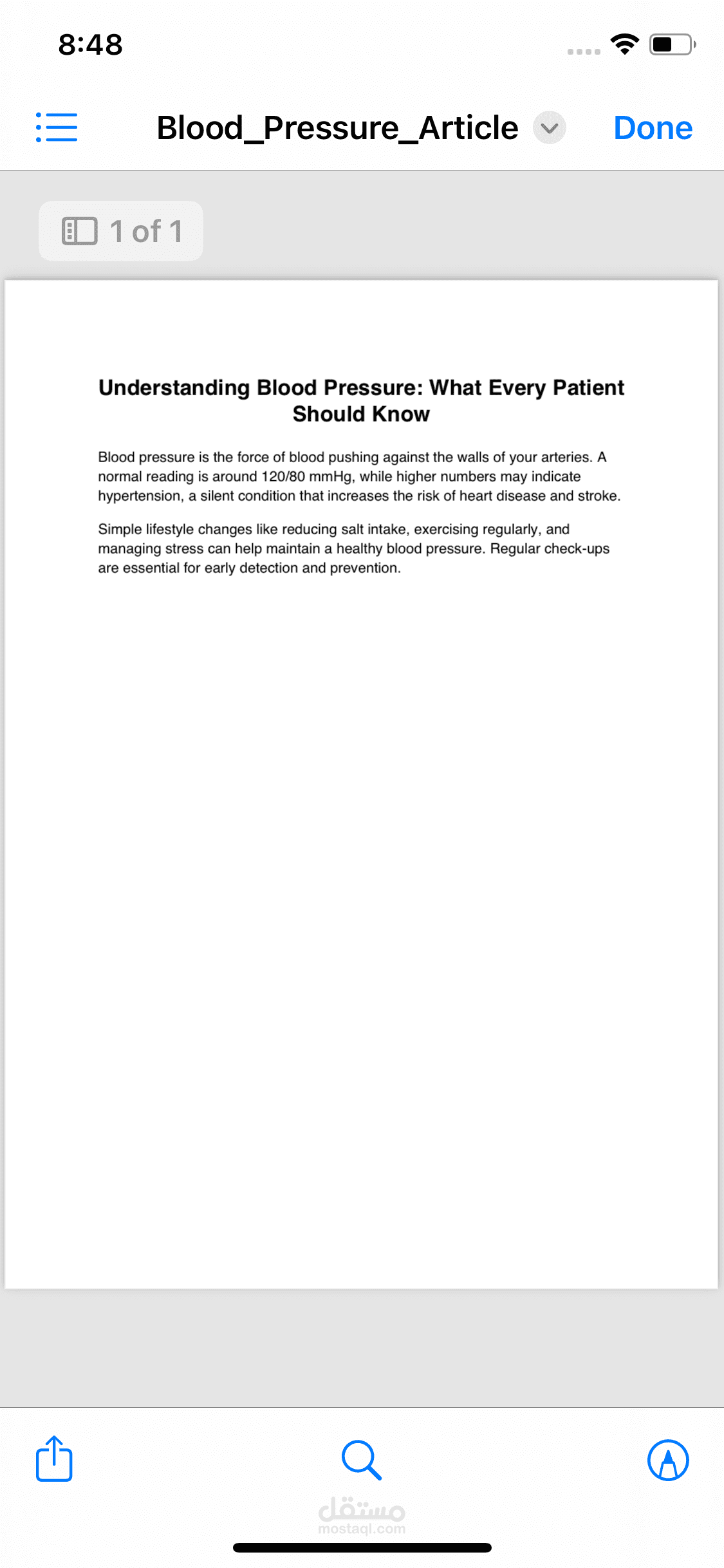 Blood pressure article