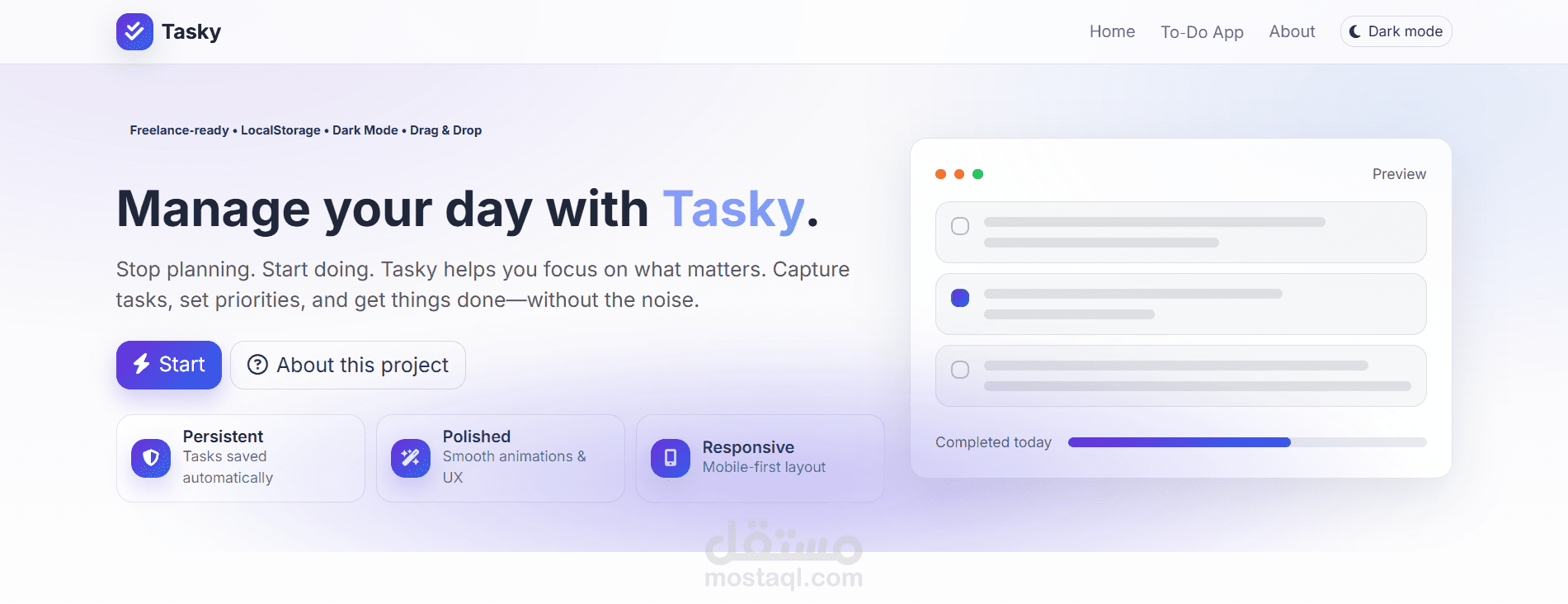 إنشاء تطبيق To-Do List احترافي ومتجاوب