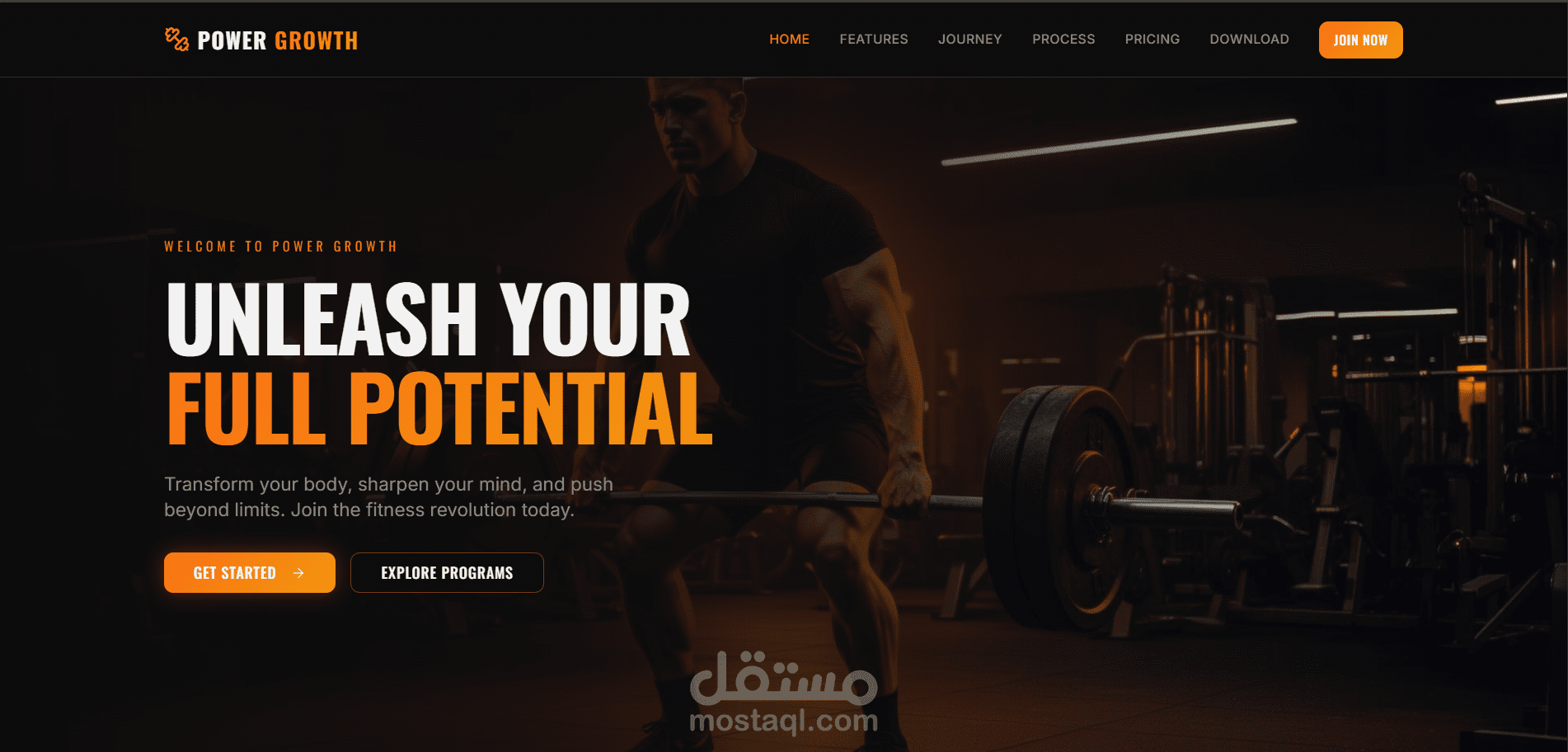 تصميم موقع حديث ومتجاوب للجيم واللياقة البدنية (GYM Website)