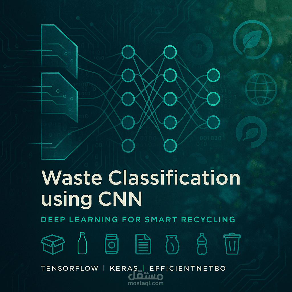 Waste Classification CNN - تصنيف النفايات باستخدام الشبكات العصبية الالتفافية