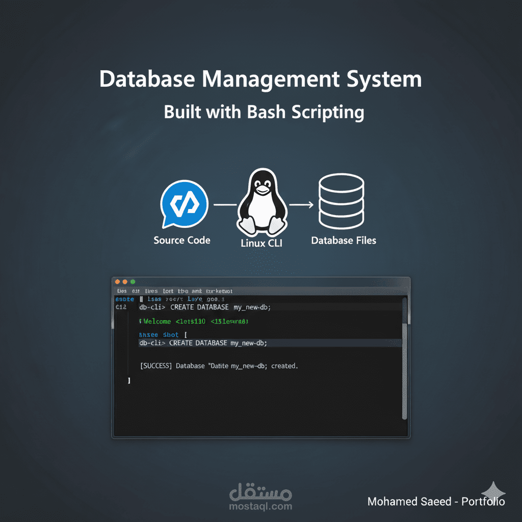 نظام إدارة قواعد بيانات مصغّر باستخدام سكربتات Bash