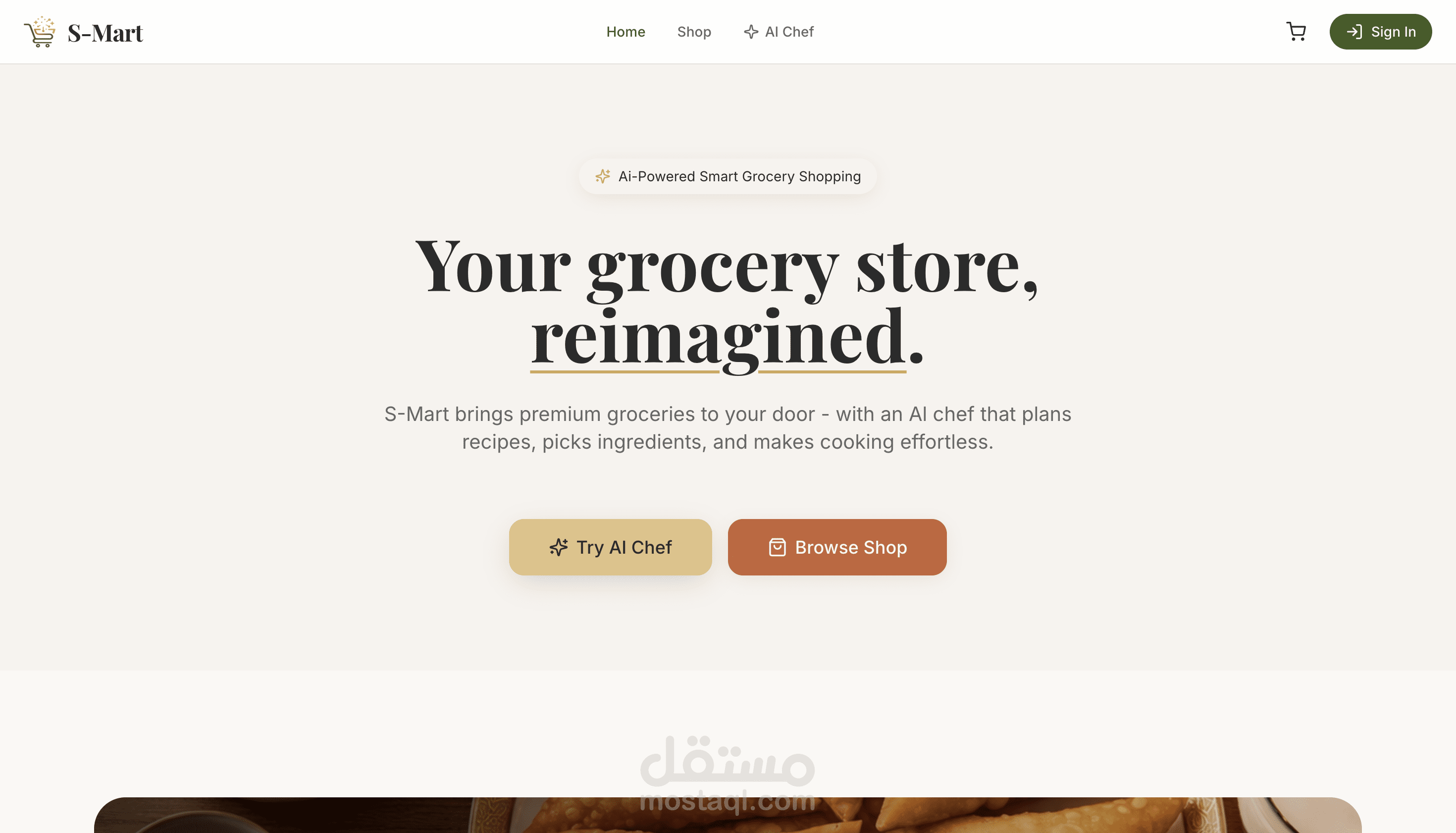 S-Mart – منصة تجارة إلكترونية متكاملة لبيع الأغذية مدعومة بالذكاء الاصطناعي (Angular)