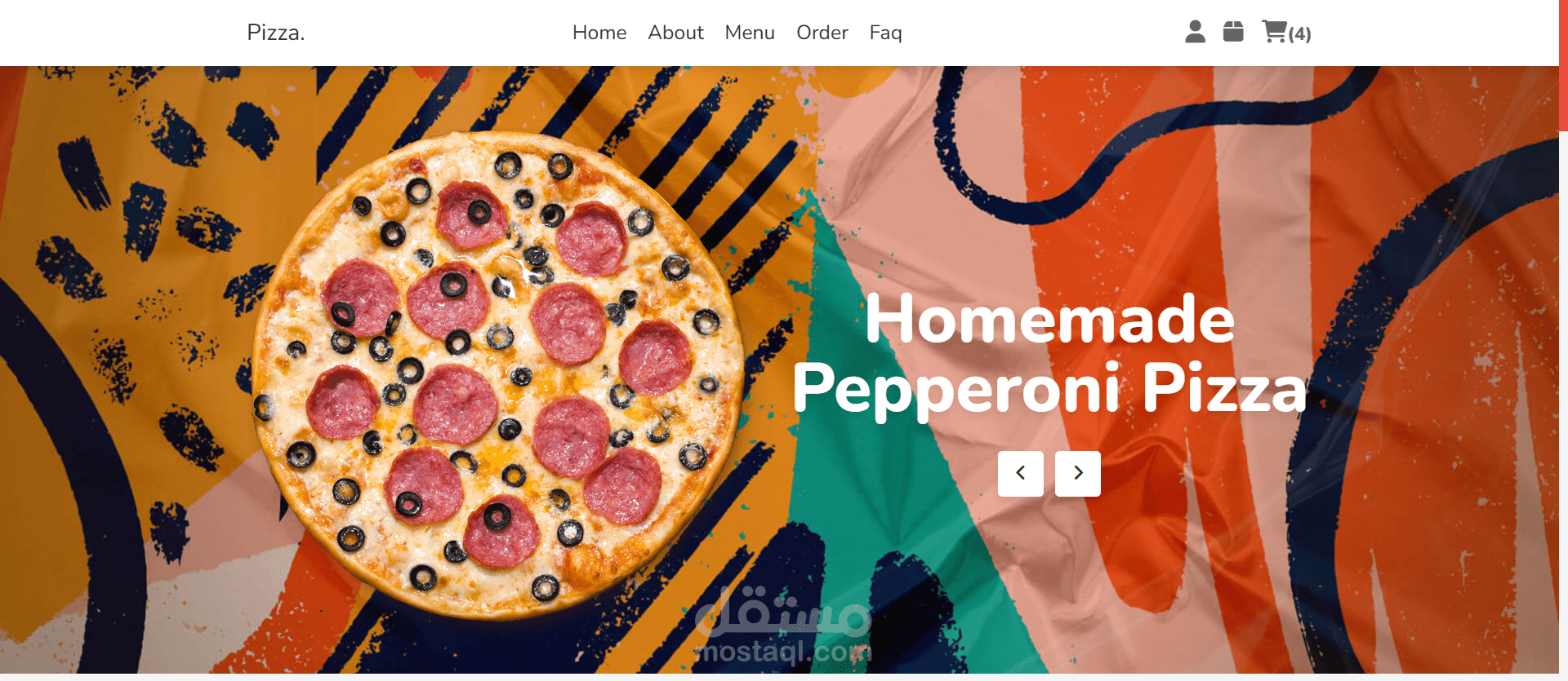 موقع مطعم Pizza Website