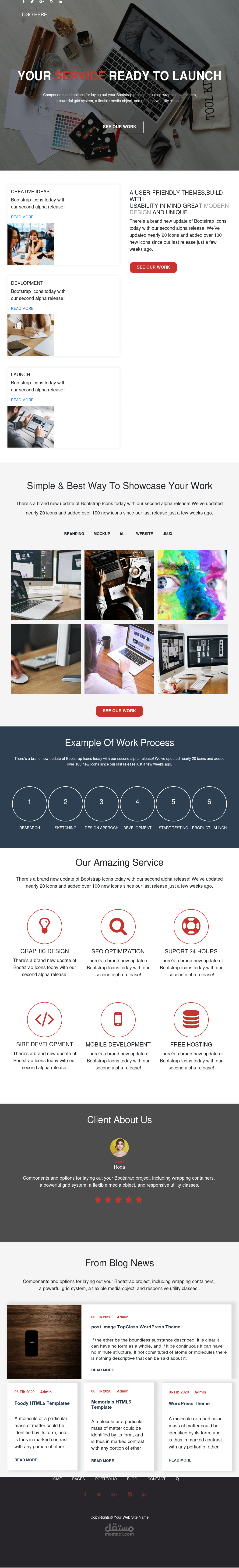 تحويل ملف PSD إلى قالب Bootstrap