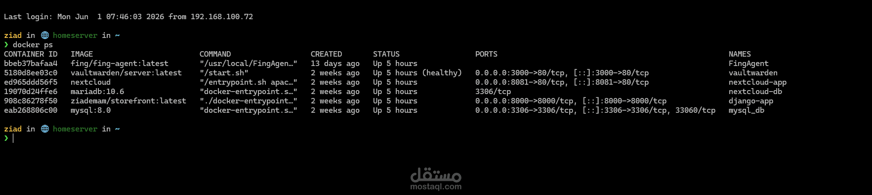 بيئة خوادم منزلية — Self-Hosted Infrastructure Lab