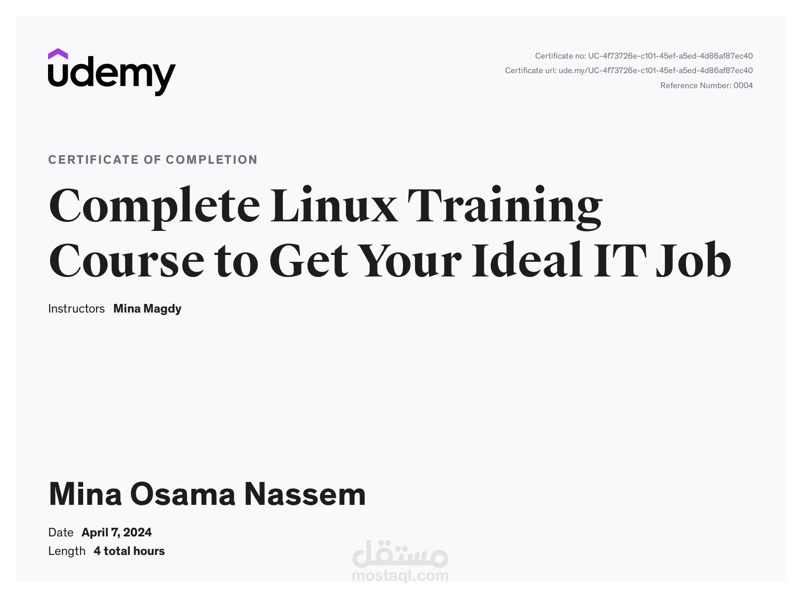 certificate