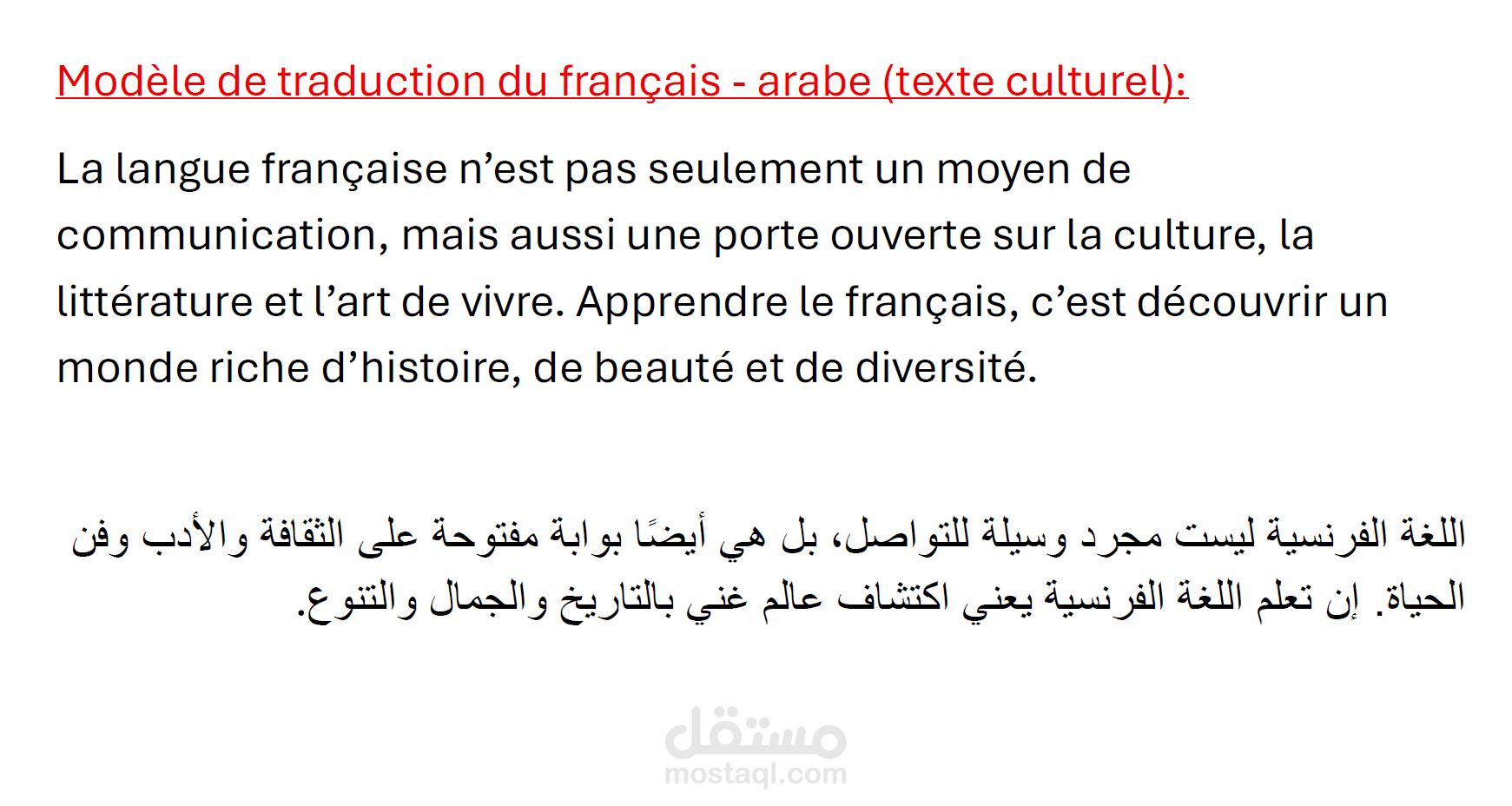 ترجمة من الفرنسية للعربية
