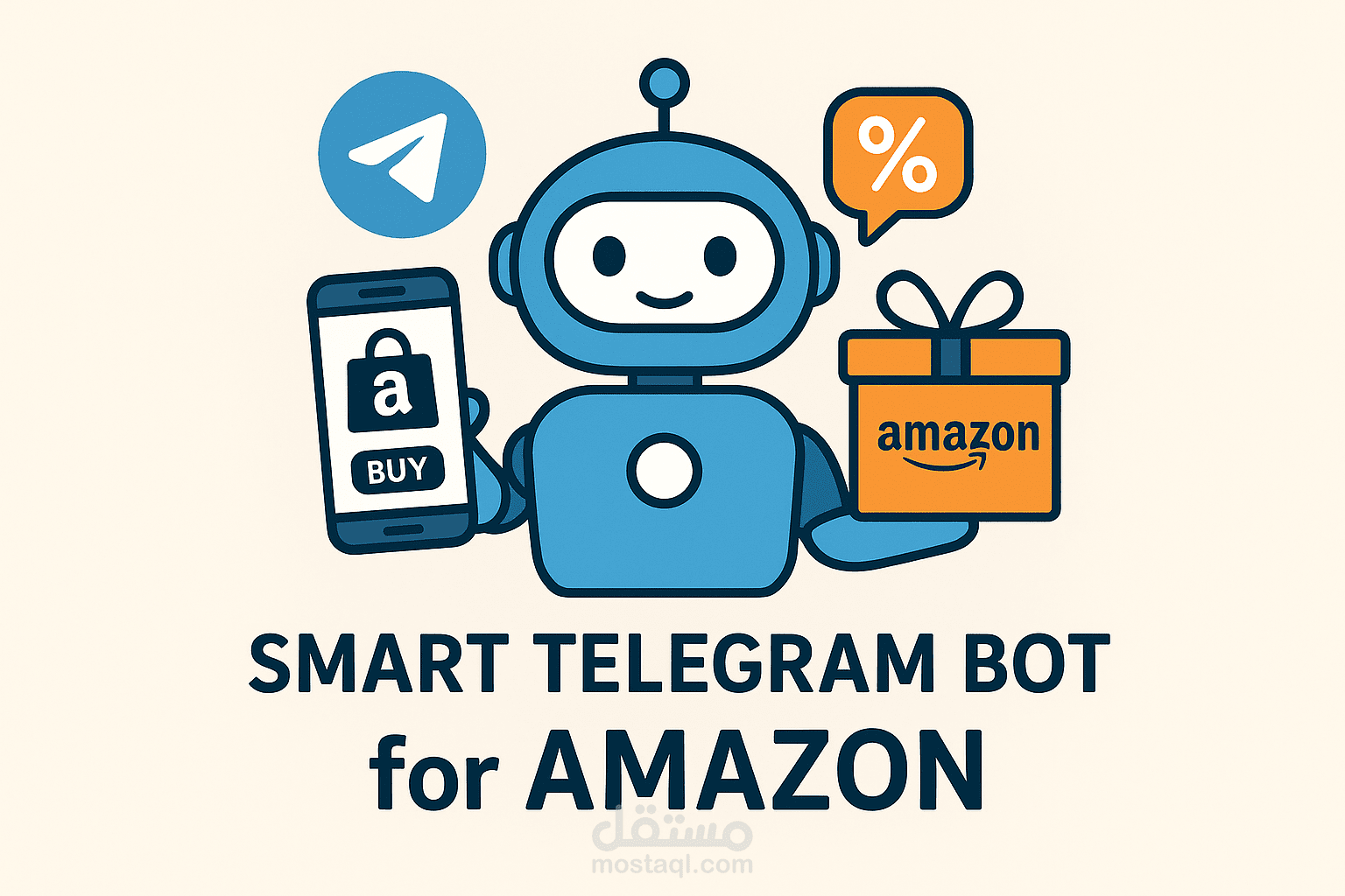 بوت تيليجرام ذكي لعرض منتجات وعروض أمازون