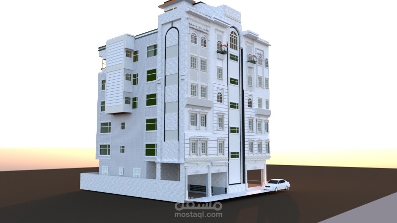 عماره المهندس اكرم صنعاء حي الاعناب ٧ ادوار تصاميم معماريه ومساقط وواجهات وانشائي