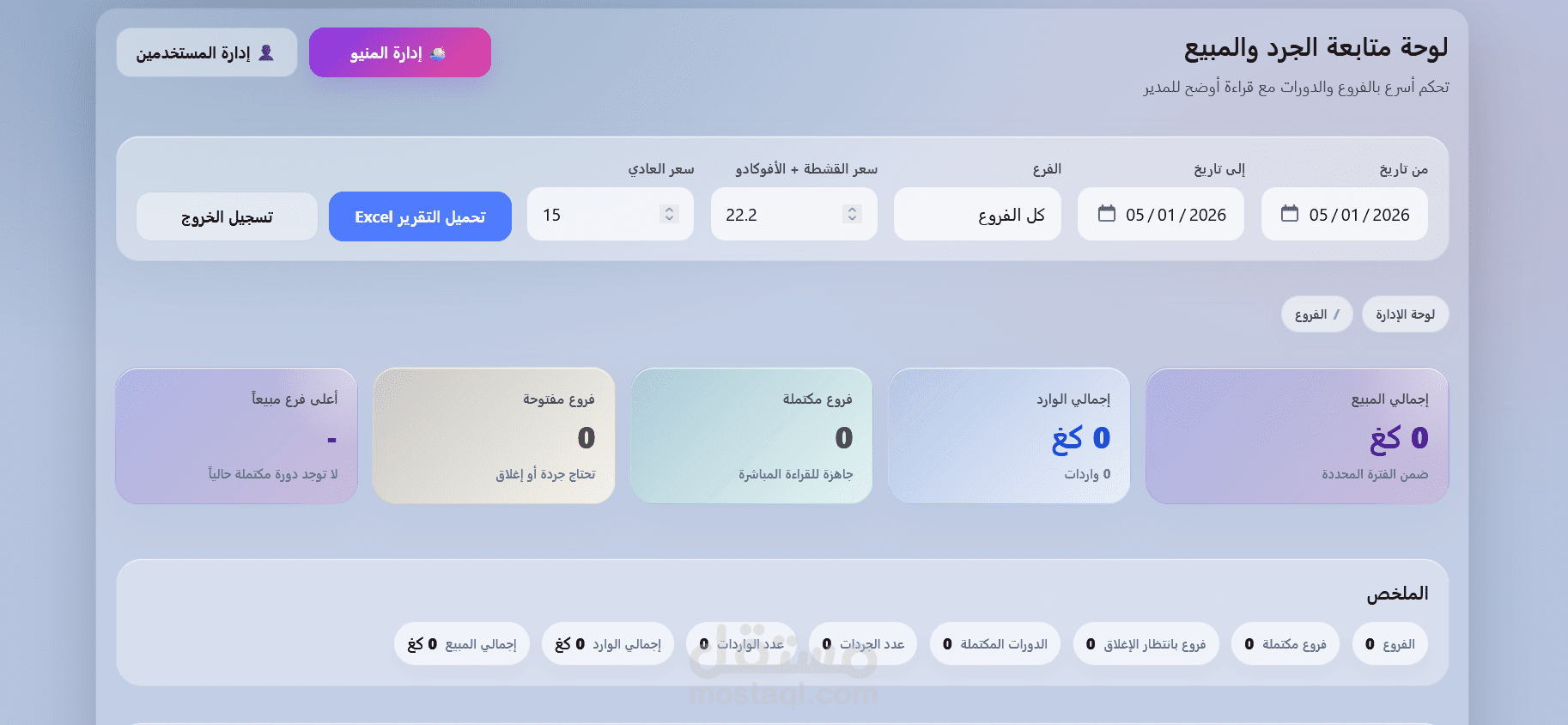 نظام جرد وإدارة مخزون متعدد الفروع