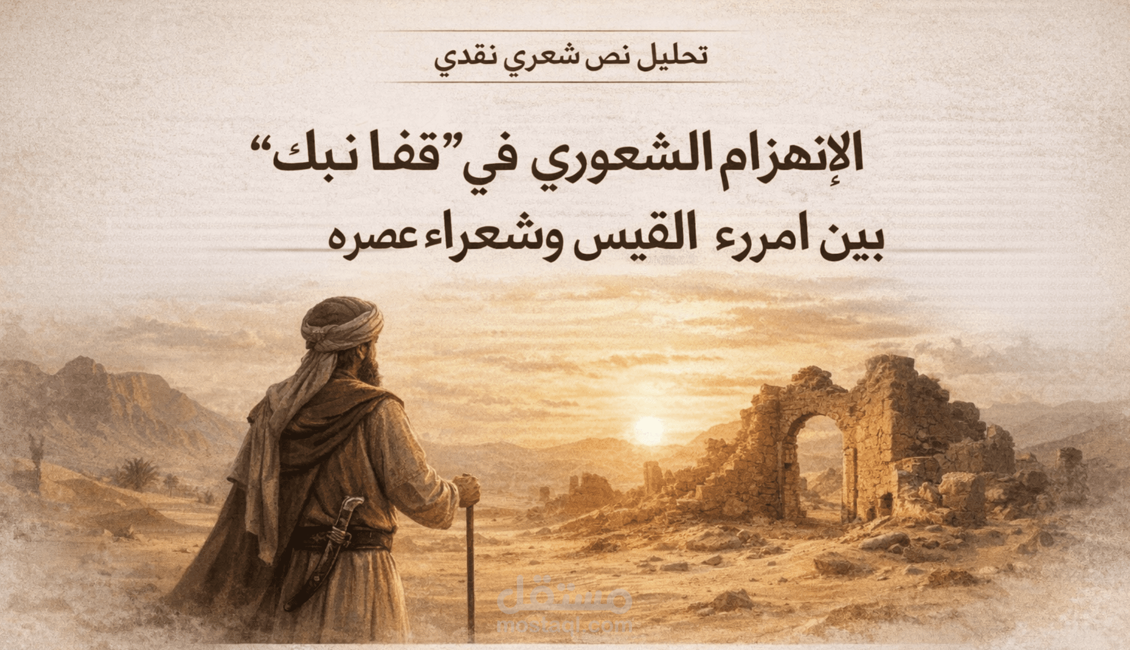 تحليل نص شعري نقدي معمّق في الشعر الجاهلي