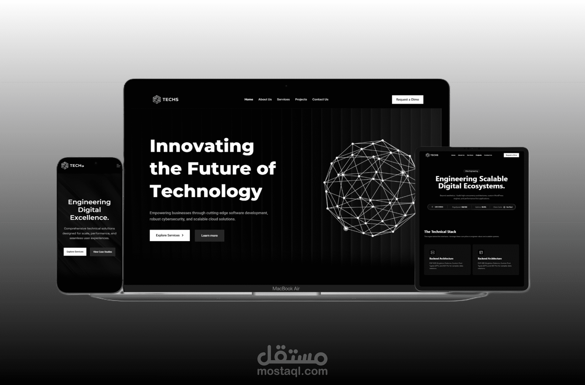 تطوير موقع احترافي لشركة خدمات تقنية