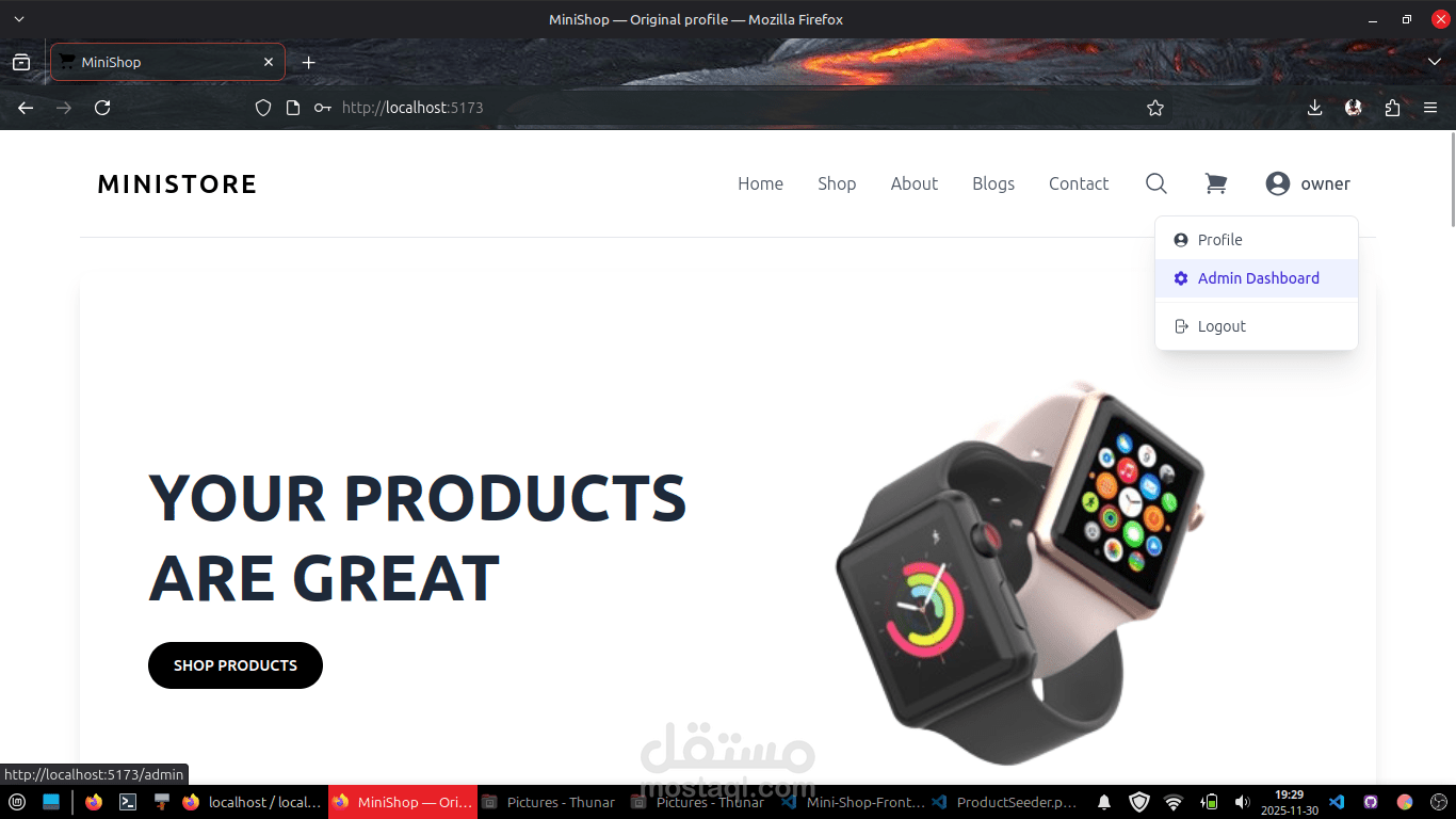 Mini-Shop | منصة تجارة إلكترونية متكاملة (Full-Stack E-commerce) - React & Laravel