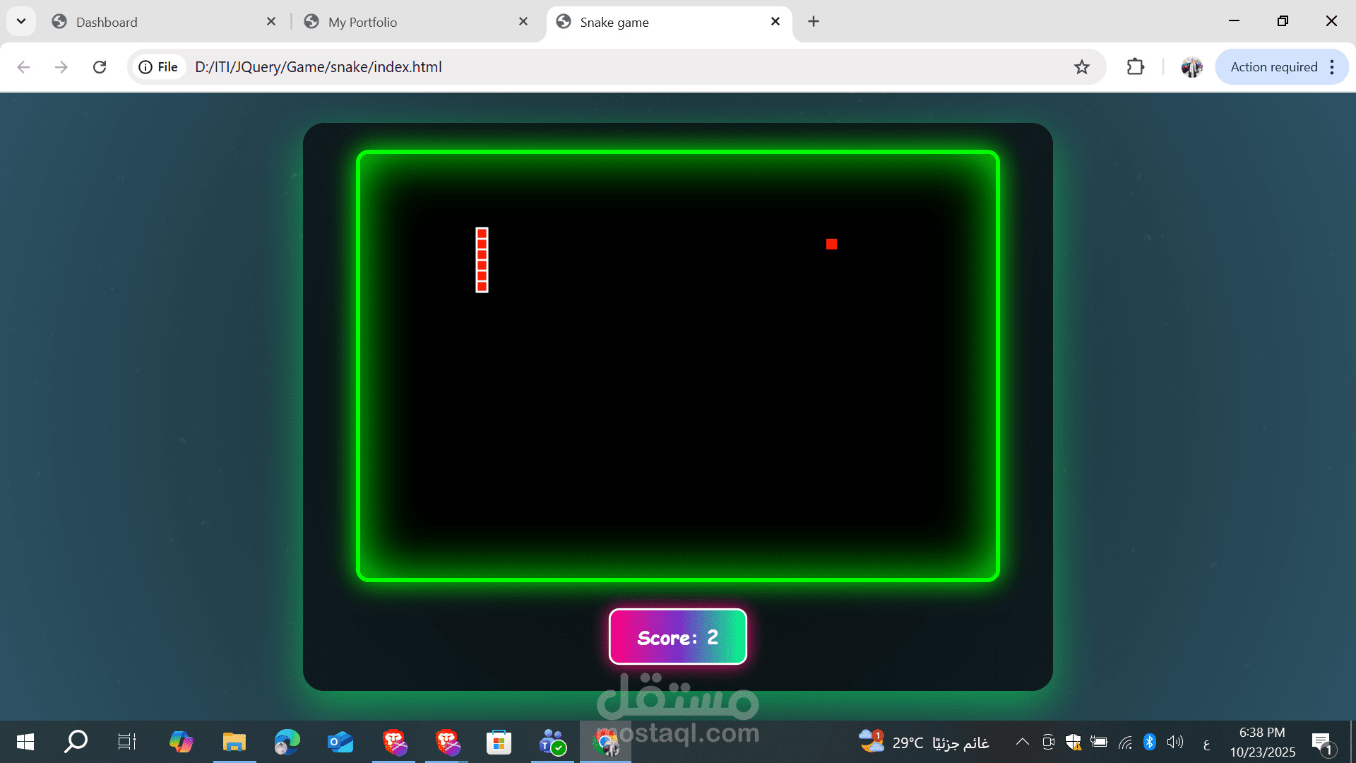 Snake Game using jQuery
