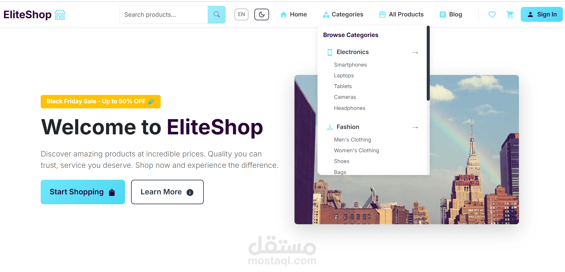 مشروع E‑commerce