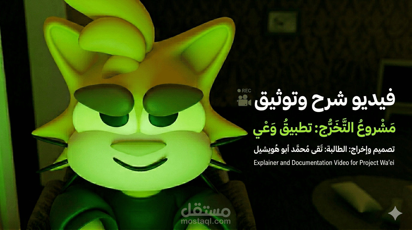 تصميم بيئة وشخصية 3D من الصفر وإنتاج فيديو أنميشن توضيحي لمشروع تخرج