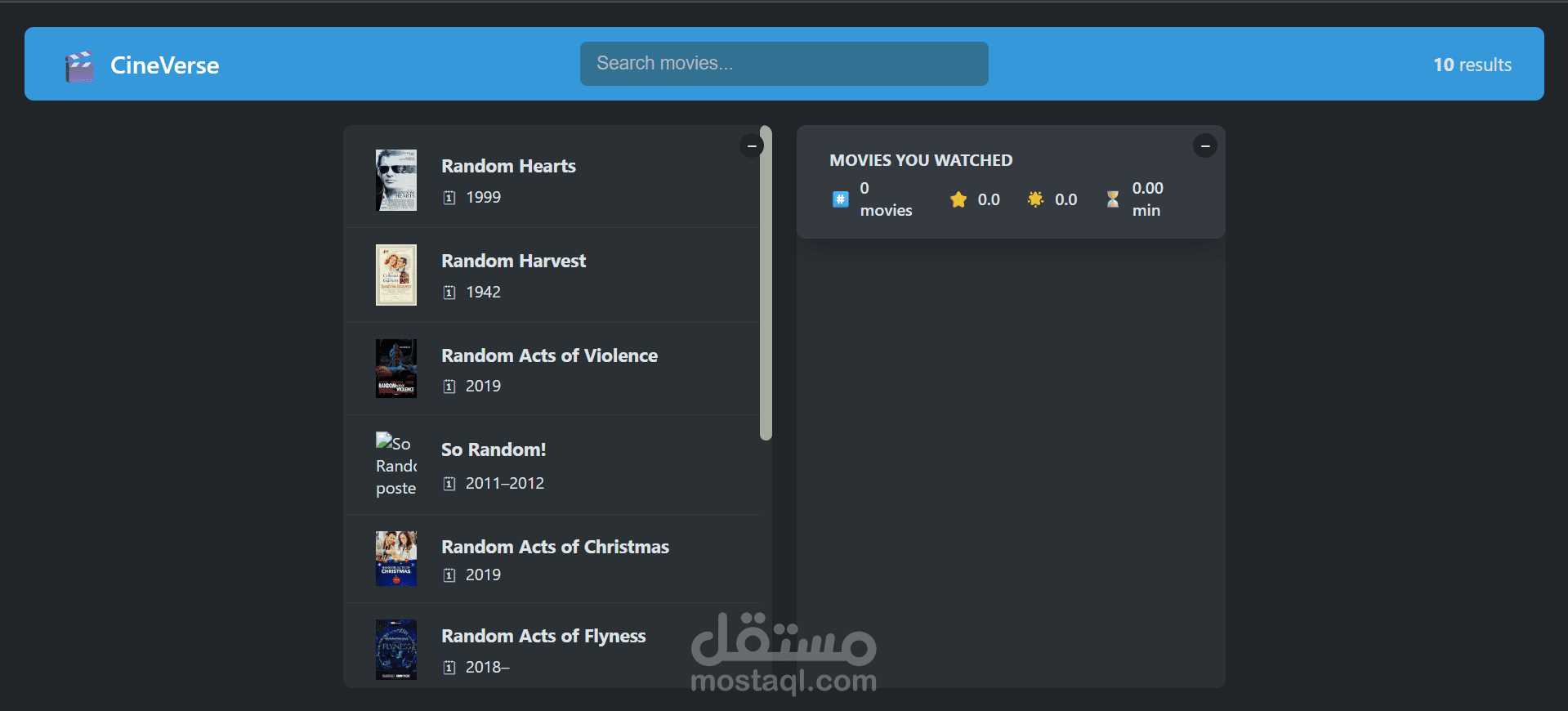 CineVerse React Website